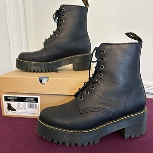 Dr. Martens Shriver Hi Black Leather Combat Boots